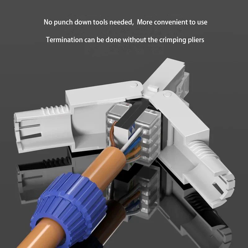 Real toolless rj45 plug no punch tools needed