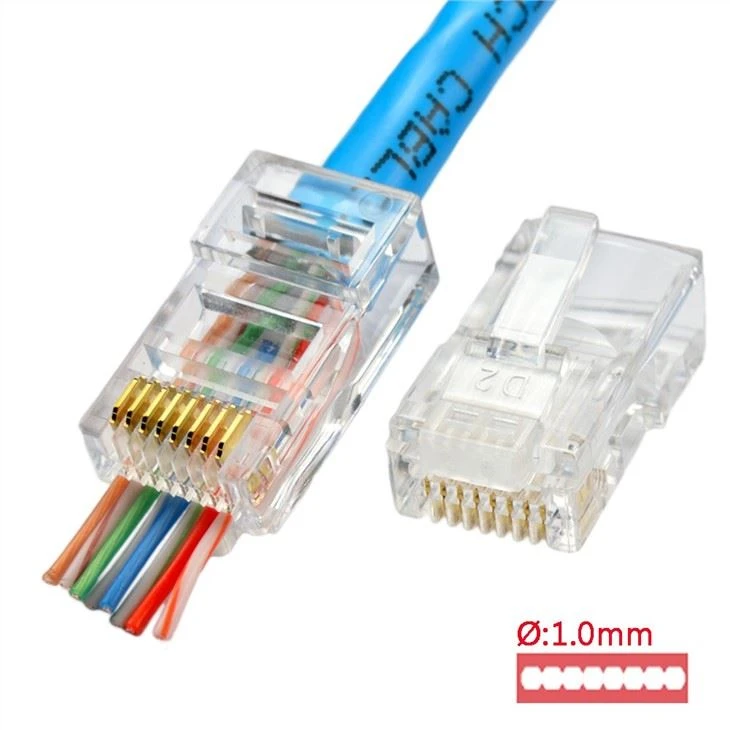Cat5e Pass Through RJ45 Connector