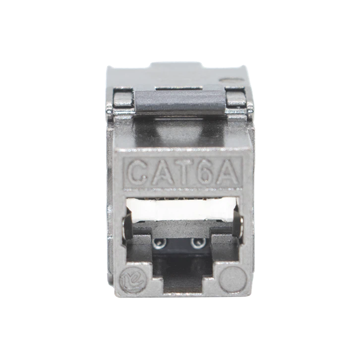 Toolless CAT6A STP Rj45 Jack 180 Degree Shielded Keystone Jack