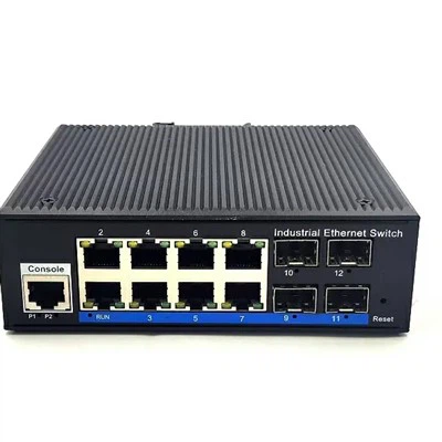 Conmutador PoE industrial gestionado IP40 de 8 puertos Gigabit PoE más 4G SFP Uplink L2