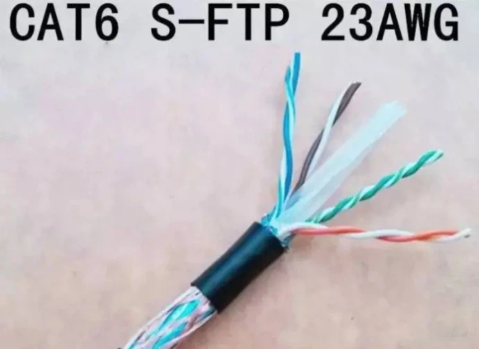 the cores of a gigabit network cable are arranged with a cross-shaped plastic frame in the middle to separate the four groups of 8 cores. the cores of a gigabit network cable are arranged with a cross-shaped plastic frame in the middle to separate the four groups of 8 cores.