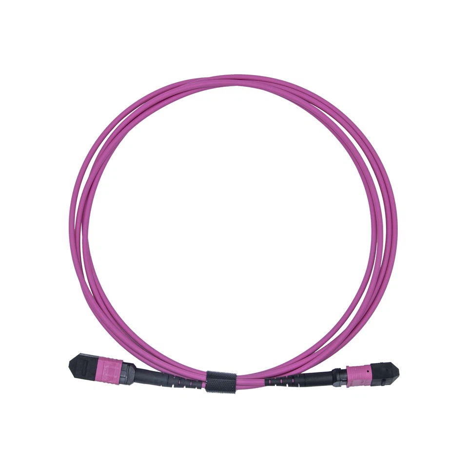 Cable de conexión MPO de fibra óptica multimodo con núcleo LSZH OM4 12-de 3 m