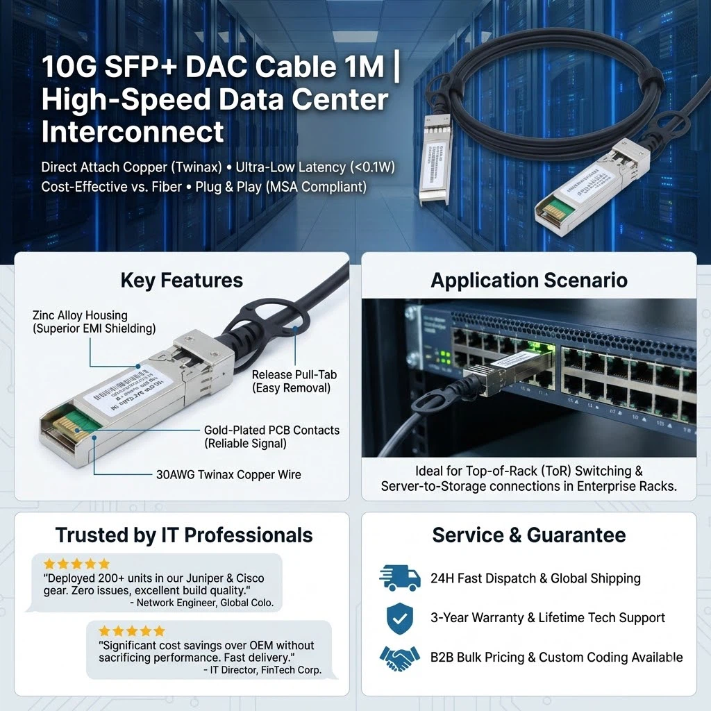 10SFP+ DAC Cable 1m High-speed Data Center Interconnect 10SFP+ DAC Cable 1m High-speed Data Center Interconnect