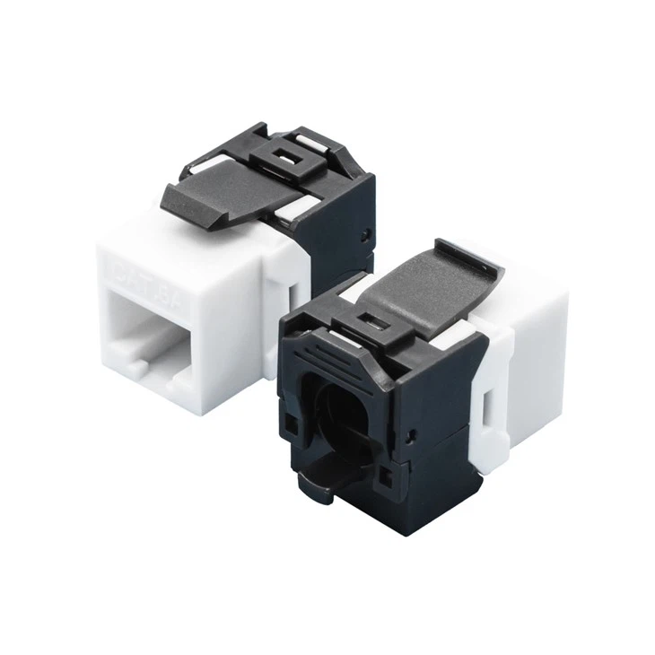 Short Body Toolless CAT6A UTP RJ45 Jack 180° Keystone Module